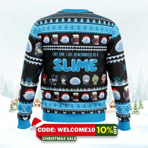 Fueled By Beer That Time I Got Reincarnated As A Slime Ugly Christmas Sweater 1 fueled by beer that time i got reincarnated as a slime ugly christmas sweater 2