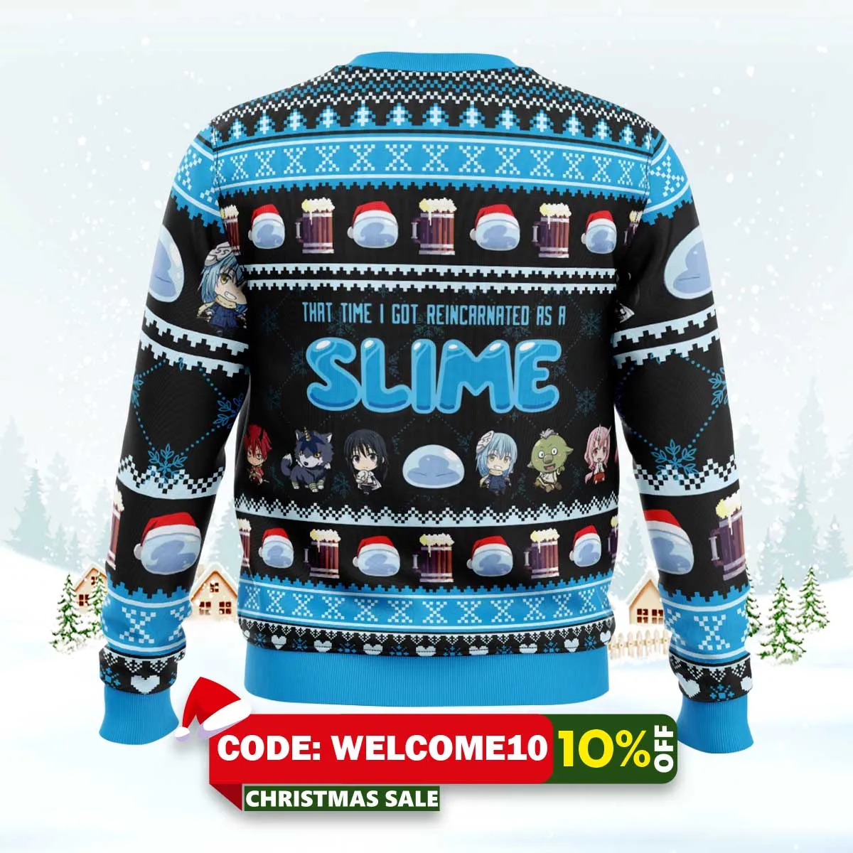 fueled by beer that time i got reincarnated as a slime ugly christmas sweater 2 fueled by beer that time i got reincarnated as a slime ugly christmas sweater 2