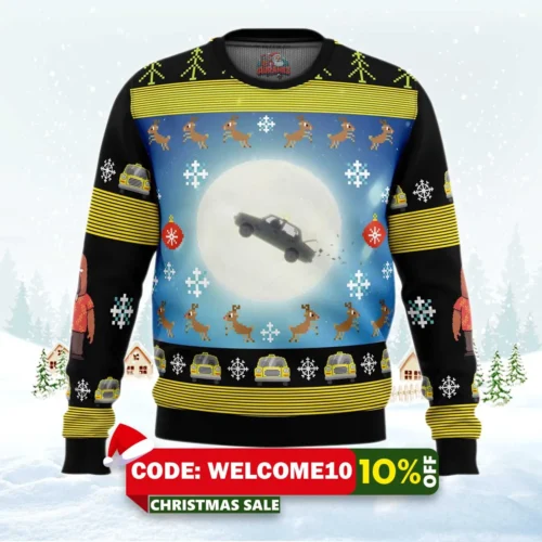 full moon odd taxi ugly christmas sweater 1