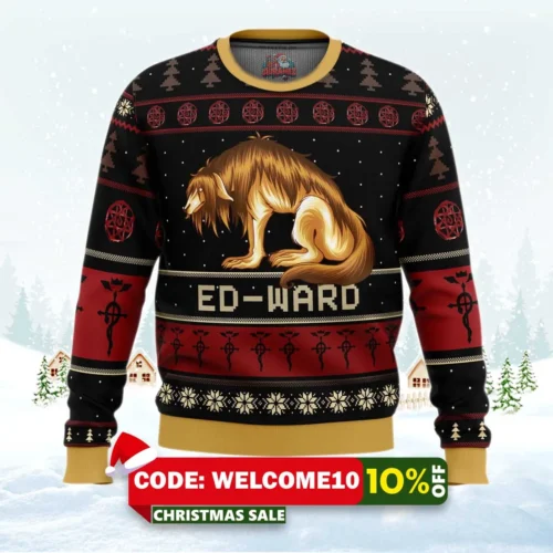 fullmetal alchemist chimera nina tucker ed ward ugly christmas sweater 1