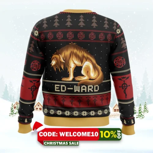 fullmetal alchemist chimera nina tucker ed ward ugly christmas sweater 2
