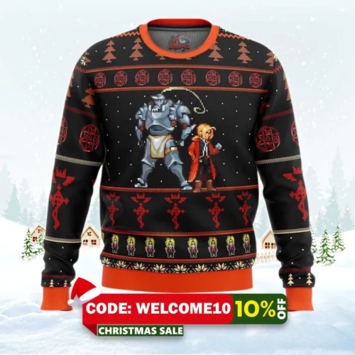 fullmetal alchemist elrics sprites ugly christmas sweater 1