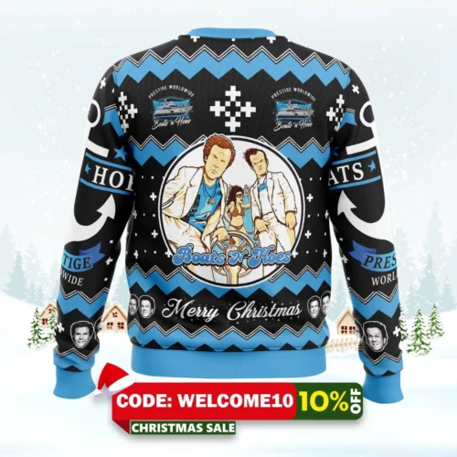 funny cool boats and hoes ugly christmas sweater 2