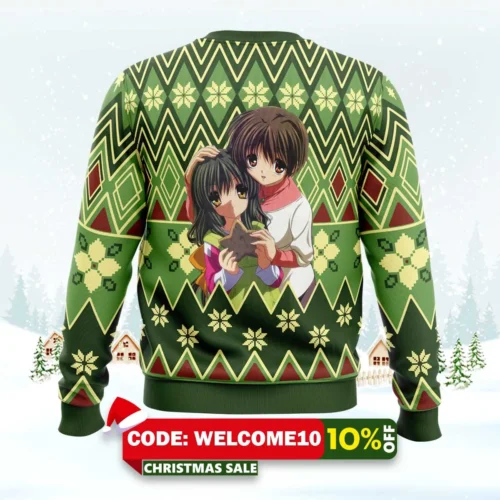 Fuuko And Kouko Christmas Clannad Ugly Christmas Sweater 1 fuuko and kouko christmas clannad ugly christmas sweater 2
