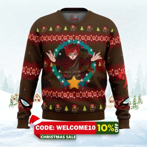 gaara naruto ugly christmas sweater 1