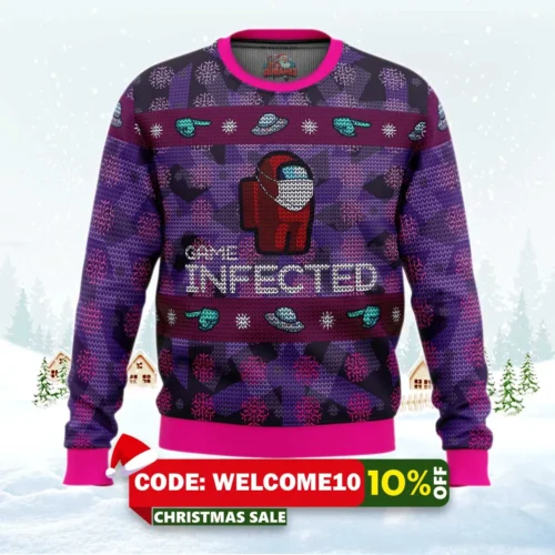 game infected among us ugly christmas sweater 1