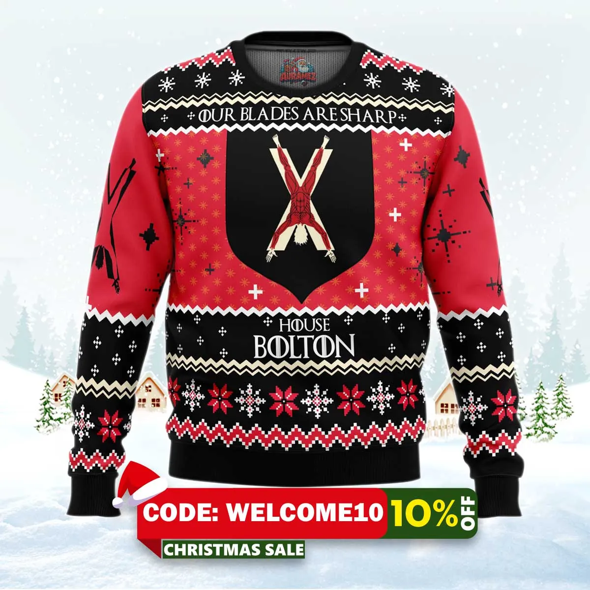 game of thrones house bolton ugly christmas sweater 1 game of thrones house bolton ugly christmas sweater 1