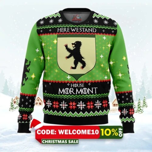game of thrones house mormont ugly christmas sweater 1