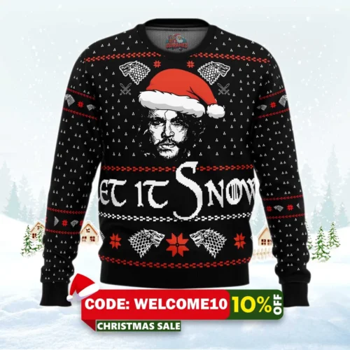 game of thrones let it snow ugly christmas sweater 1