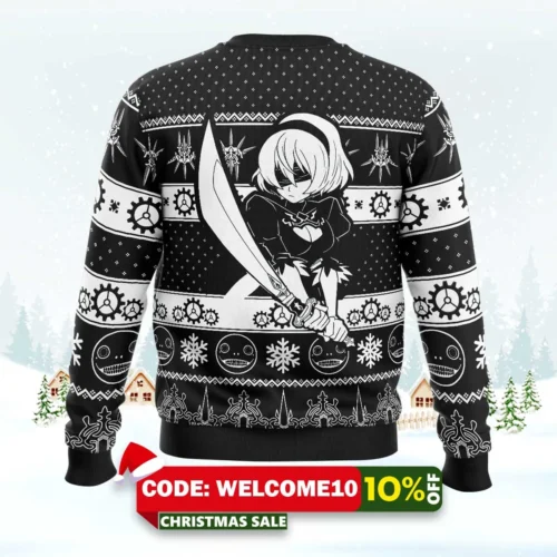game of yorha nier automata ugly christmas sweater 2