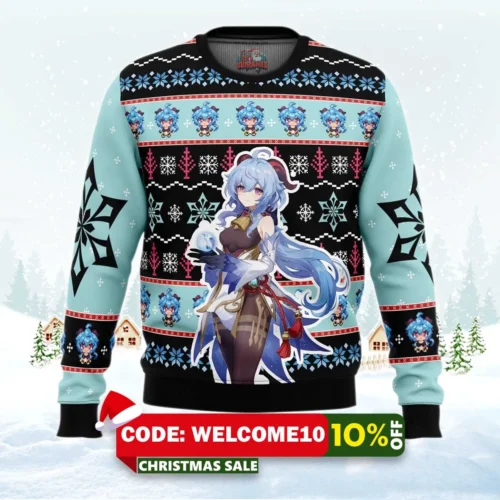 ganyu genshin impact ugly christmas sweater 1