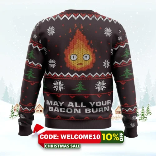 ghibli may all your bacon burn ugly christmas sweater 2