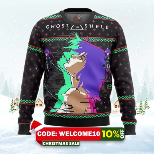 ghost in the shell major ugly christmas sweater 1