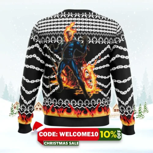 ghost rider ugly christmas sweater 2