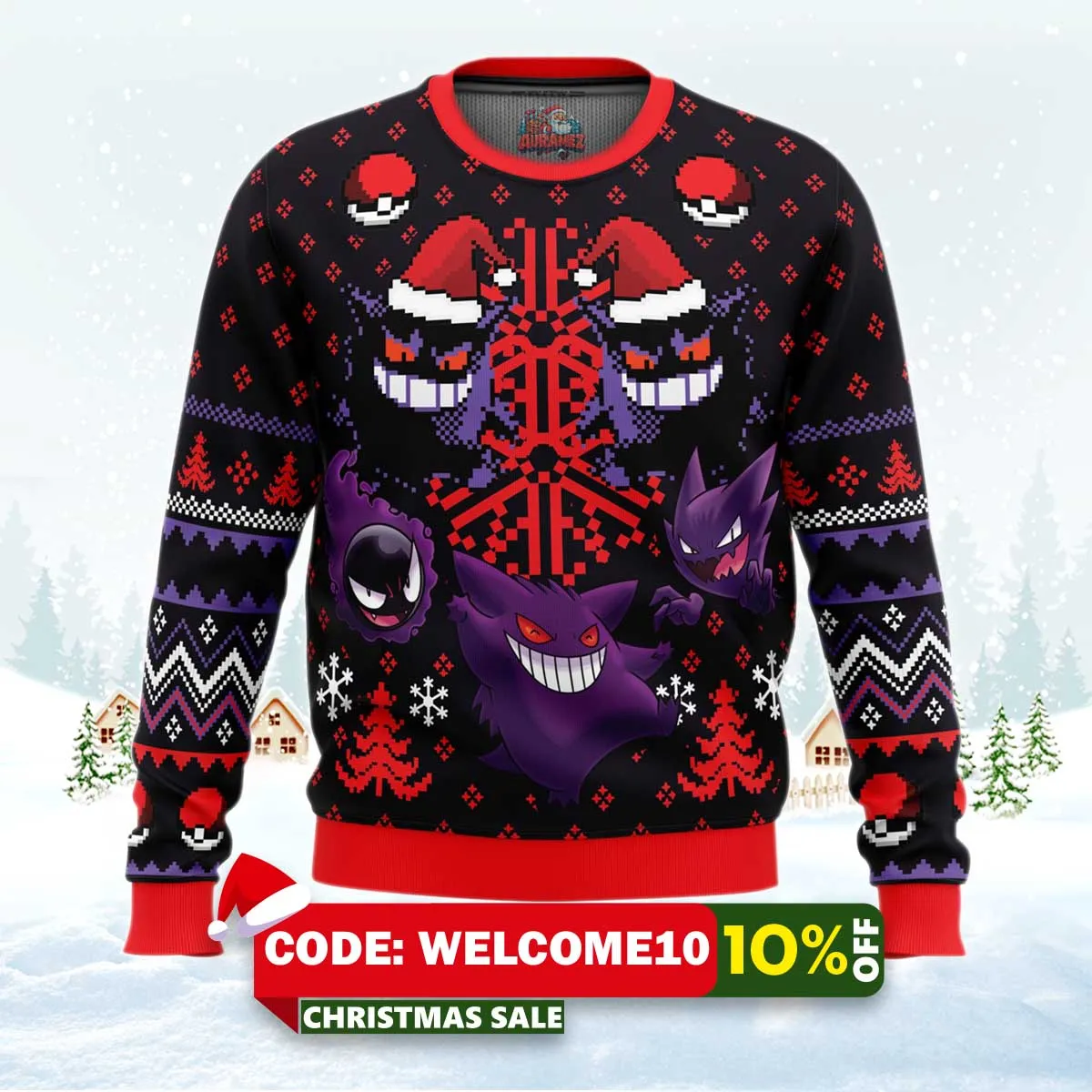 ghosts gengar ghastly pokemon ugly christmas sweater 1 ghosts gengar ghastly pokemon ugly christmas sweater 1