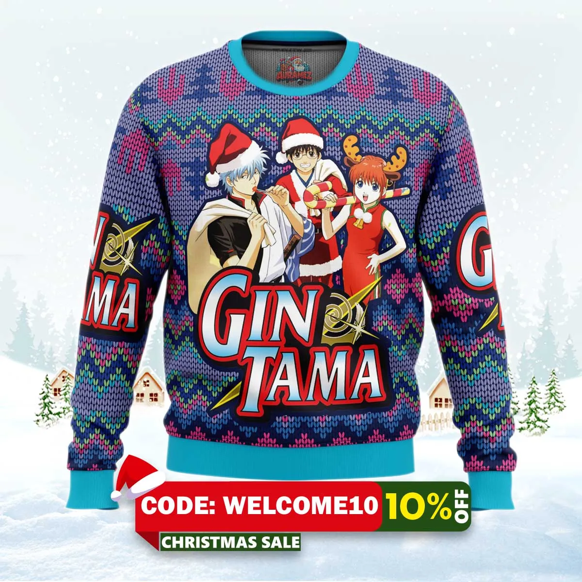 gintama alt ugly christmas sweater 1 gintama alt ugly christmas sweater 1
