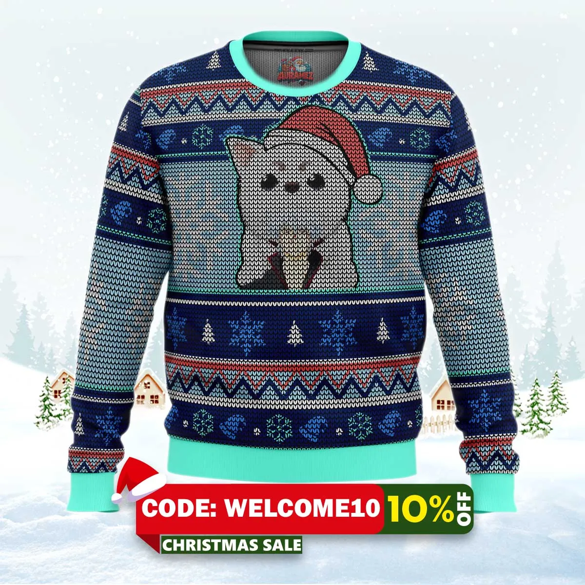 gintama gintoki and sadaharu ugly christmas sweater 1 gintama gintoki and sadaharu ugly christmas sweater 1