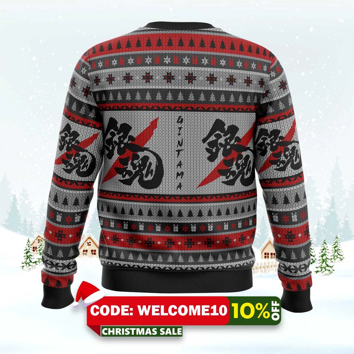gintama shinsuke and gintoki ugly christmas sweater 2 gintama shinsuke and gintoki ugly christmas sweater 2