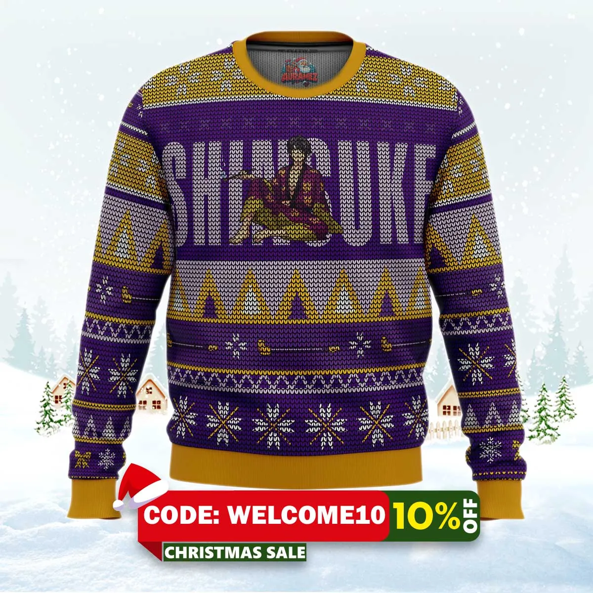 gintama smokin shinsuke ugly christmas sweater 1 gintama smokin shinsuke ugly christmas sweater 1