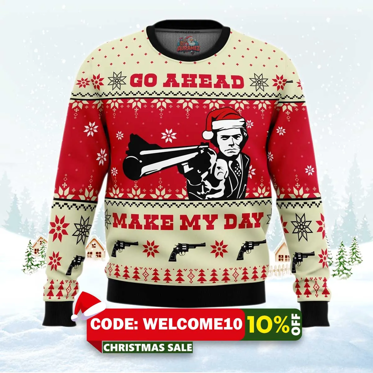 go ahead make my day dirty harry ugly christmas sweater 1 go ahead make my day dirty harry ugly christmas sweater 1