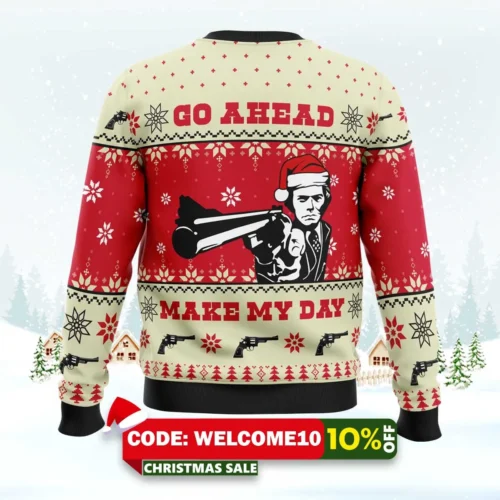 Go Ahead Make My Day Dirty Harry Ugly Christmas Sweater 1 go ahead make my day dirty harry ugly christmas sweater 2