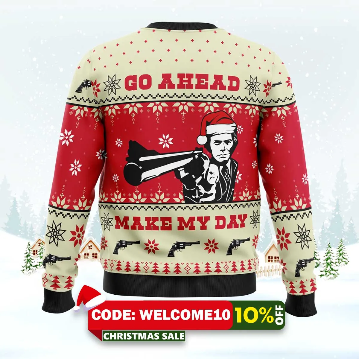 go ahead make my day dirty harry ugly christmas sweater 2 go ahead make my day dirty harry ugly christmas sweater 2