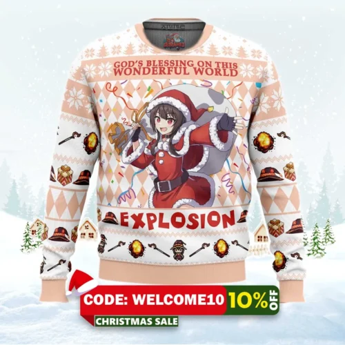 god's blessing on this wonderful world explosion konosuba ugly christmas sweater 1