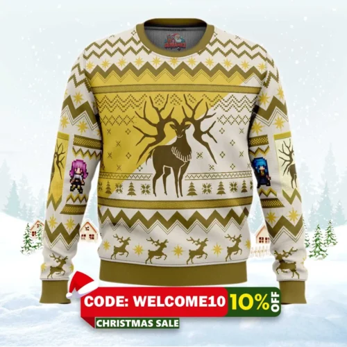 golden deer fire emblem ugly christmas sweater 1