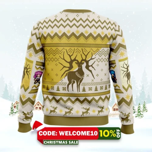 golden deer fire emblem ugly christmas sweater 2