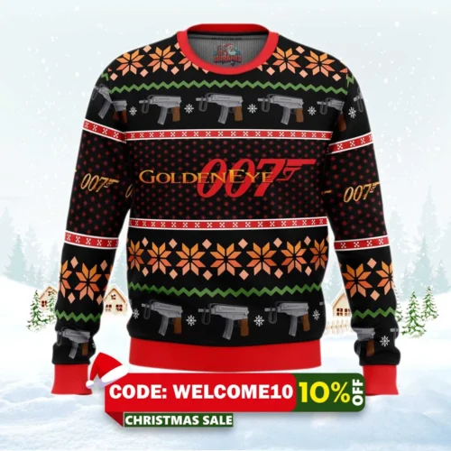 golden eye ugly christmas sweater 1