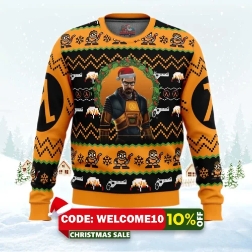 gordon freeman half life ugly christmas sweater 1