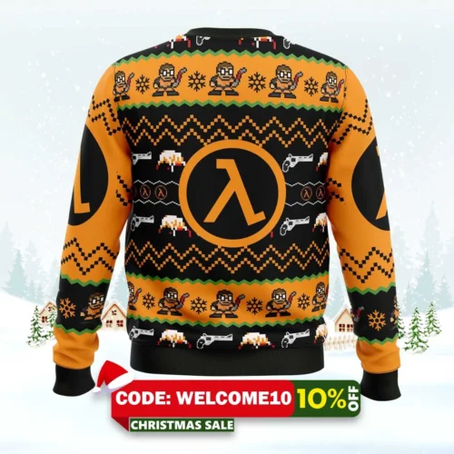 Gordon Freeman Half Life Ugly Christmas Sweater 1 gordon freeman half life ugly christmas sweater 2