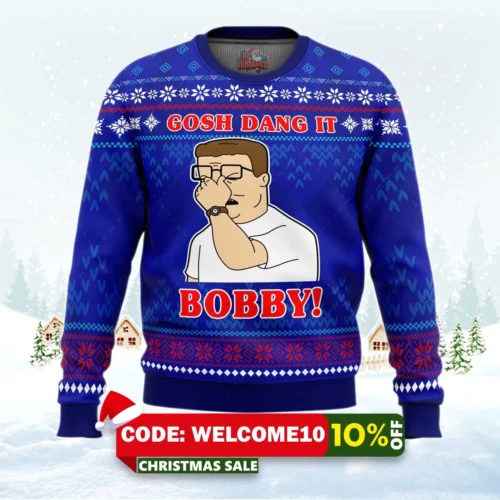 gosh dang it bobby king of the hill ugly christmas sweater 1