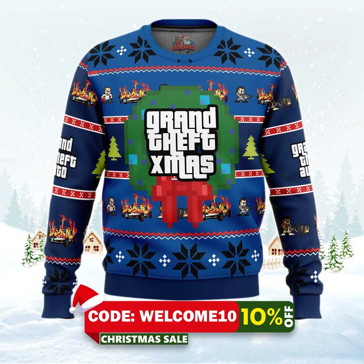 grand theft xmas gta grand theft auto ugly christmas sweater 1 grand theft xmas gta grand theft auto ugly christmas sweater 1
