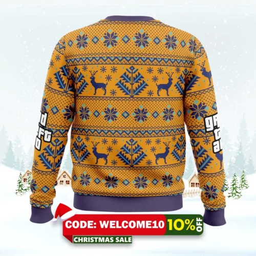 gta grand theft auto ugly christmas sweater 2