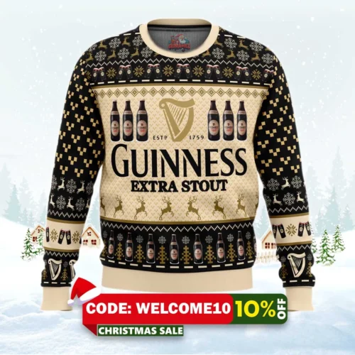 guinness extra stout ugly christmas sweater 1