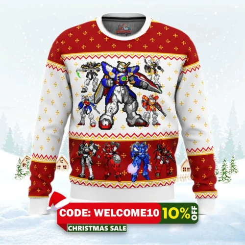 gundam wing sprites ugly christmas sweater 1