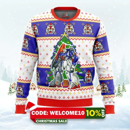 gundam xmas ugly christmas sweater 1