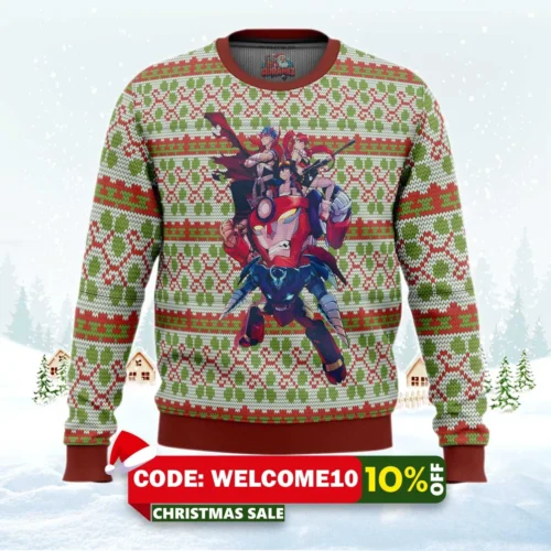 gurren lagann ugly christmas sweater 1