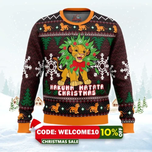 hakuna matata lion king ugly christmas sweater 1
