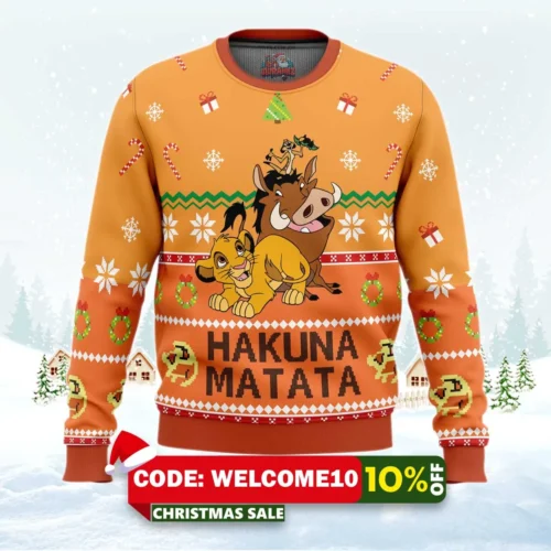 hakuna matata ugly christmas sweater 1
