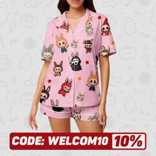 halloween labubu horror pajamas set spooky sleepwear outfit auramez 1