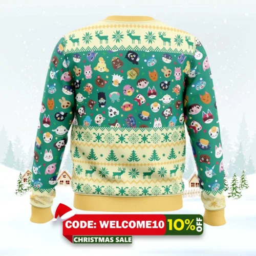 happy animal villagers animal crossing sweater 2
