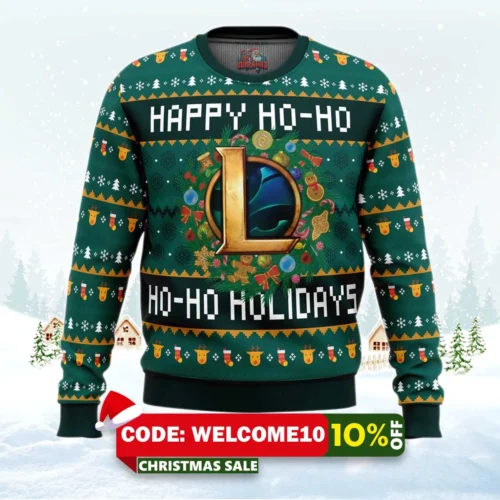 happy ho ho ho holidays league of legends sweater 1