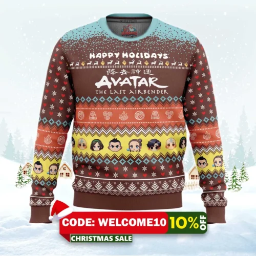 happy holidays avatar the last airbender sweater 1