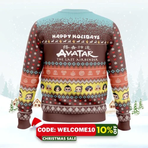 happy holidays avatar the last airbender sweater 2