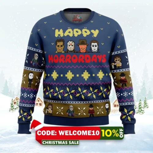 happy horrordays halloween sweater 1