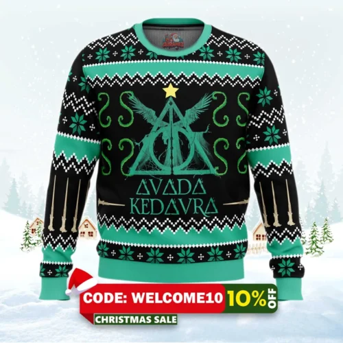 harry potter avada kedavra ugly christmas sweater 1