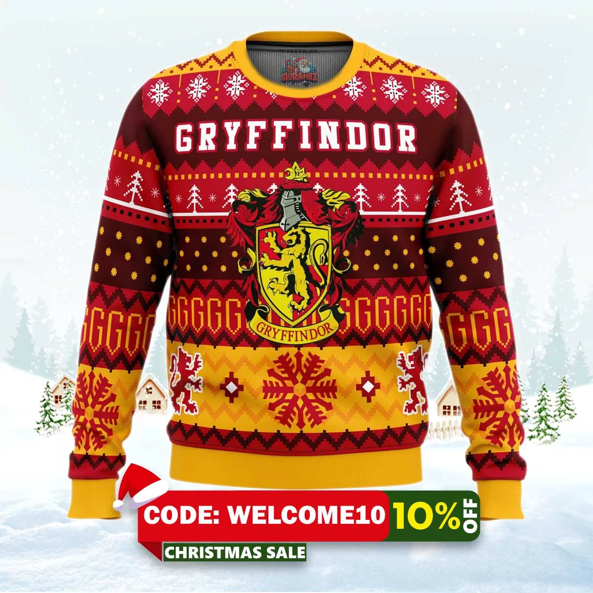harry potter gryffindor house ugly christmas sweater 1 harry potter gryffindor house ugly christmas sweater 1