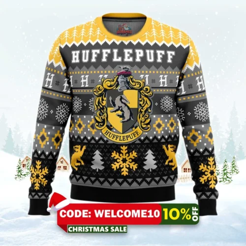 harry potter hufflepuff house ugly christmas sweater 1